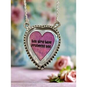 Hot Girls Have Problems Too | Heart Necklace 18-20” | Aurora Opal